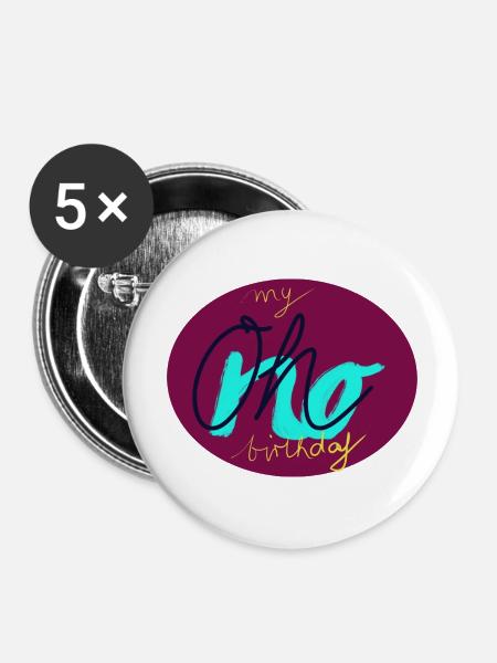 Oh no - Buttons groß 56 mm (5er Pack) - Weiß