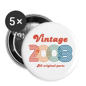 Jahrgang 2008 alle Originalteile - Buttons groß 56 mm (5er Pack) - Weiß - Vorne