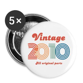 Vintage 2010 all original parts - Buttons large 2.2''/56 mm (5-pack) - white - Front