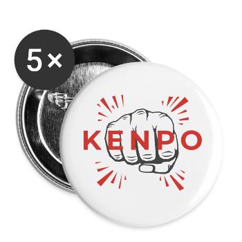 Kenpo Faust Martial Arts - Buttons groß 56 mm (5er Pack) - Weiß - Vorne