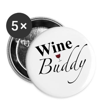 Amis du vin - Lot de 5 grands badges (56 mm) - blanc - Devant