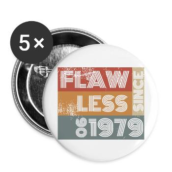 45ème Anniversaire Sans faille depuis 06/1979 - Lot de 5 grands badges (56 mm) - blanc - Devant