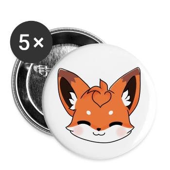 Fuchs - Buttons groß 56 mm (5er Pack) - Weiß - Vorne