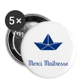 GELIEBTE. VIELEN DANK. DANKE HERRIN - Buttons groß 56 mm (5er Pack) - Weiß - Vorne