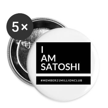 I am Satoshi - Buttons groß 56 mm (5er Pack) - Weiß - Vorne