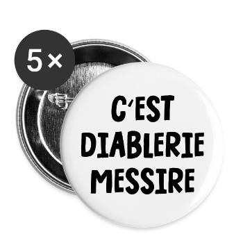 c'est diablerie messire - Lot de 5 grands badges (56 mm) - blanc - Devant