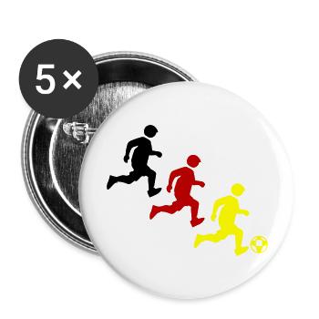 Fussballer Fussball Germany - Buttons groß 56 mm (5er Pack) - Weiß - Vorne