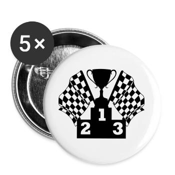 Podium du drapeau de la Coupe de course automobile - Lot de 5 grands badges (56 mm) - blanc - Devant