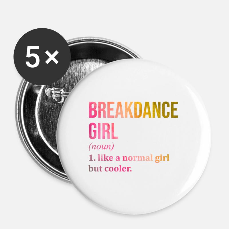 Break Dance - Buttons large 2.2''/56 mm (5-pack) - white