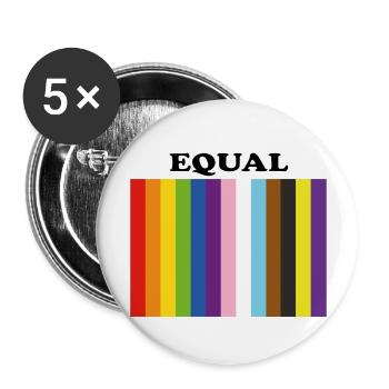 Equal Inclusive Pride Colors - Buttons large 2.2''/56 mm (5-pack) - white - Front