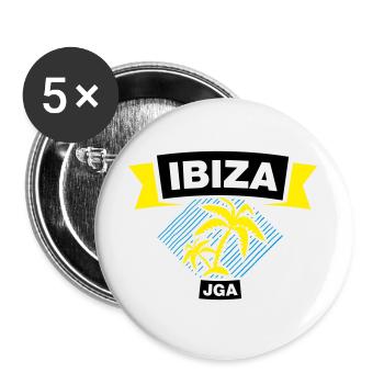 Equipe d’enterrement de vie de garçon IBIZA - Lot de 5 grands badges (56 mm) - blanc - Devant