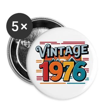 Vintage 1976 47 Year Old Birthday Gift Man Fe - Buttons large 2.2''/56 mm (5-pack) - white - Front
