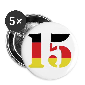 15 Number Jersey Germany - Buttons large 2.2''/56 mm (5-pack) - white - Front