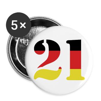 21 Numéro Jersey Allemagne - Lot de 5 grands badges (56 mm) - blanc - Devant