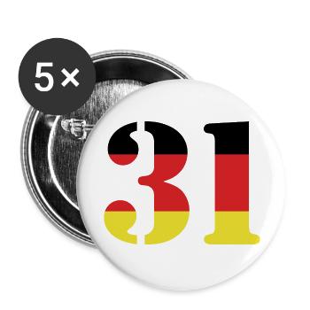 31 Number Jersey Germany - Buttons large 2.2''/56 mm (5-pack) - white - Front