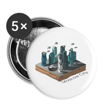 Geometrisches Low-Poly - Buttons groß 56 mm (5er Pack) - Weiß - Vorne