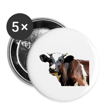 Kuh - Buttons groß 56 mm (5er Pack) - Weiß - Vorne