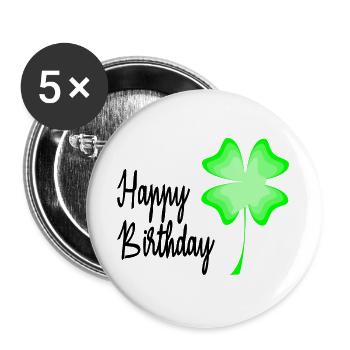 ALLES GUTE ZUM GEBURTSTAG. ALLES GUTE ZUM GEBURTSTAG. JAHRESTAG. - Buttons groß 56 mm (5er Pack) - Weiß - Vorne
