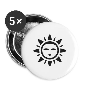 Abstrakte Sonne Sonnenschein Abstrakte Kunst - Buttons groß 56 mm (5er Pack) - Weiß - Vorne