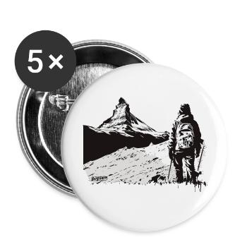 On the way to the summit - Mount Matterhorn Zermatt - Buttons large 2.2''/56 mm (5-pack) - white - Front