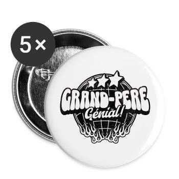 Grand-père génial ! - Lot de 5 grands badges (56 mm) - blanc - Devant