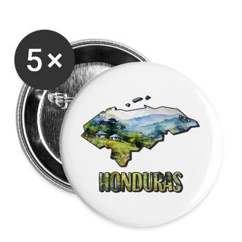 Carte à l’aquarelle du Honduras - Lot de 5 grands badges (56 mm) - blanc - Devant