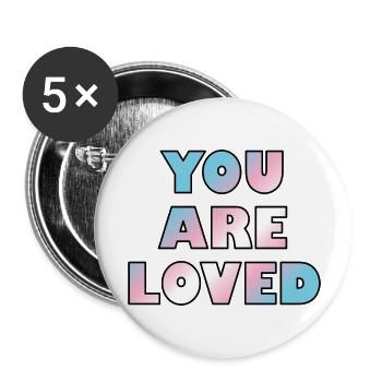 Trans youth are loved - Buttons large 2.2''/56 mm (5-pack) - white - Front