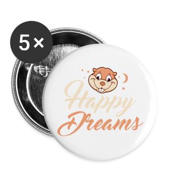 Sweet Dreams shirt - Happy Dreams T shirt - Buttons large 2.2''/56 mm (5-pack) - white - Front