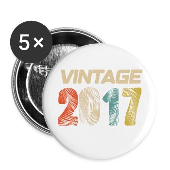 Vintage 2017 Retro - Best Seller - Buttons large 2.2''/56 mm (5-pack) - white - Front