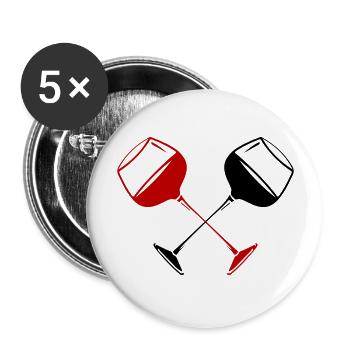 Wine Glass Red Wine Symbol Wine - Buttons large 2.2''/56 mm (5-pack) - white - Front