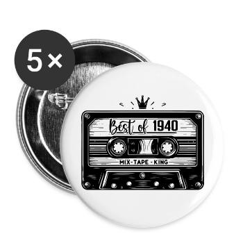 Kassette 1940 Vintage 1940 Vintage 1940 Geschenke - Buttons groß 56 mm (5er Pack) - Weiß - Vorne