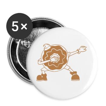 Dabbing Donut - Buttons groß 56 mm (5er Pack) - Weiß - Vorne