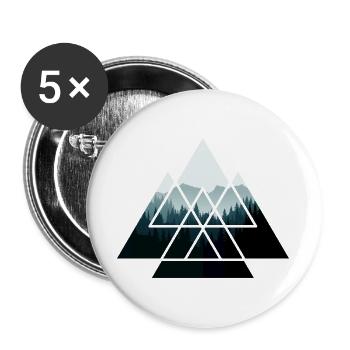 Wald Baum Bäume Natur Dreieck Förster - Buttons groß 56 mm (5er Pack) - Weiß - Vorne