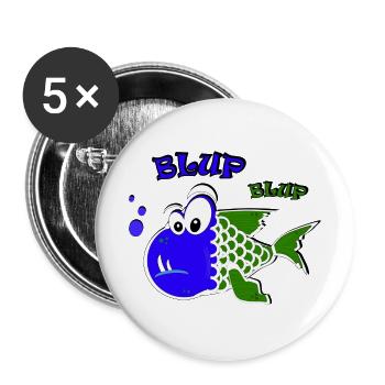Blup Blup PG Fisch - Buttons groß 56 mm (5er Pack) - Weiß - Vorne