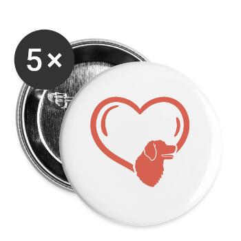 Hundeliebhaber Hundebesitzer - Buttons groß 56 mm (5er Pack) - Weiß - Vorne