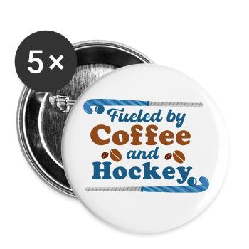 Floorball Hockey Hockey Joueurs de hockey Hockey Café - Lot de 5 grands badges (56 mm) - blanc - Devant
