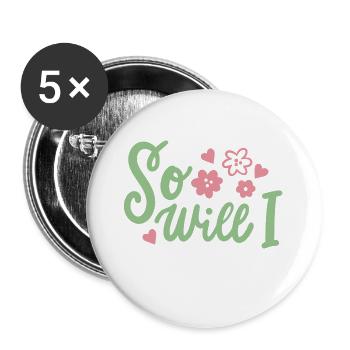 Christlich Glaube Bibelvers - Buttons groß 56 mm (5er Pack) - Weiß - Vorne