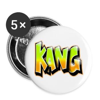 KANG GRAFFITI NAME PRINT Yellow - Lot de 5 grands badges (56 mm) - blanc - Devant