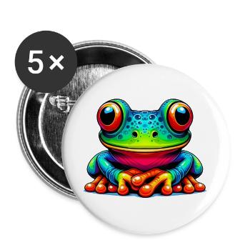 Frog - Buttons large 2.2''/56 mm (5-pack) - white - Front