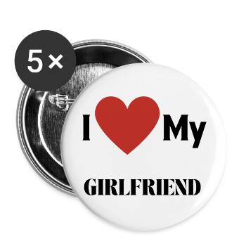 J’aime ma copine - Lot de 5 grands badges (56 mm) - blanc - Devant