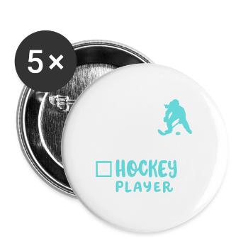 Eishockey Eishockeyspielerin - Buttons groß 56 mm (5er Pack) - Weiß - Vorne