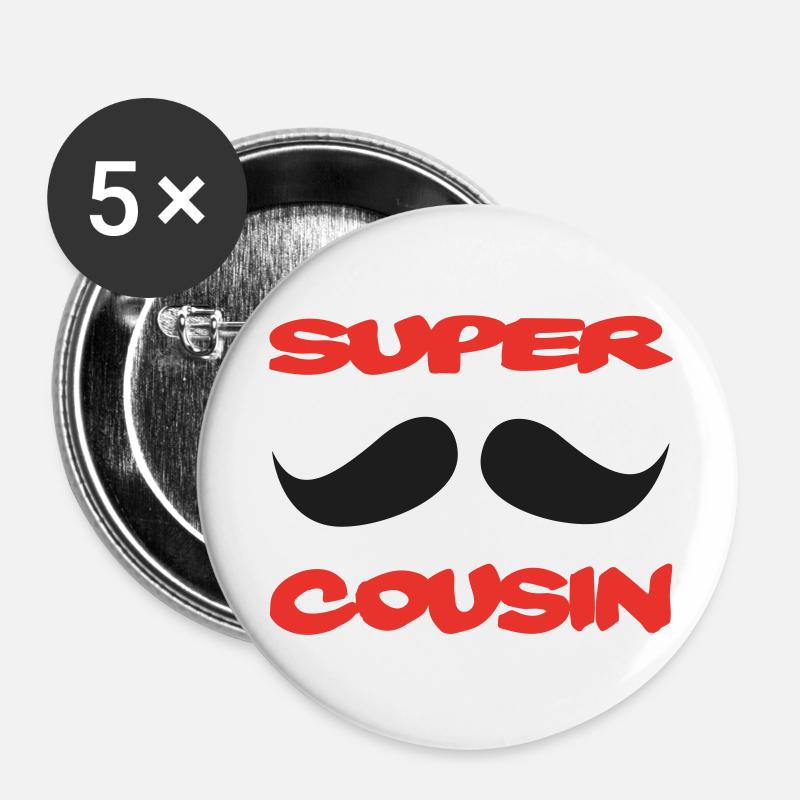 Super cousin - Buttons large 2.2''/56 mm (5-pack) - white