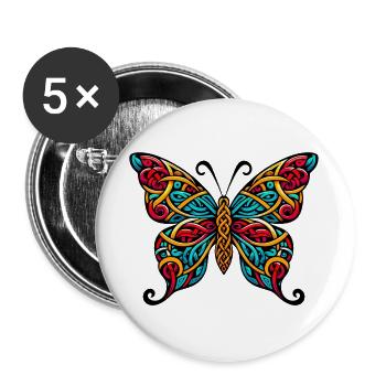 Butterfly - Buttons large 2.2''/56 mm (5-pack) - white - Front