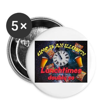Time is an illusion - Buttons large 2.2''/56 mm (5-pack) - white - Front