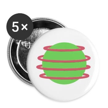 Stilvolles Orb-Design - Buttons groß 56 mm (5er Pack) - Weiß - Vorne