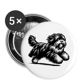 Tibetan Terrier - Buttons large 2.2''/56 mm (5-pack) - white - Front