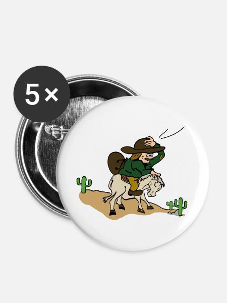 Abenteurer auf Pferd. - Buttons groß 56 mm (5er Pack) - Weiß