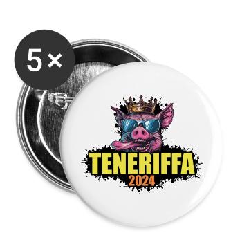 Tenerife 2024 Pig - Buttons large 2.2''/56 mm (5-pack) - white - Front