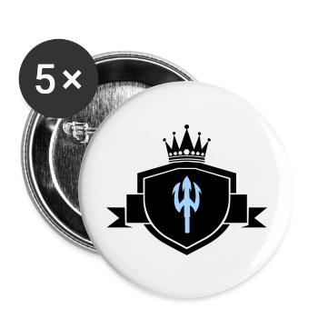 dreizack wappen - Buttons groß 56 mm (5er Pack) - Weiß - Vorne