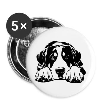 Großer Schweizer Sennenhund - Buttons groß 56 mm (5er Pack) - Weiß - Vorne